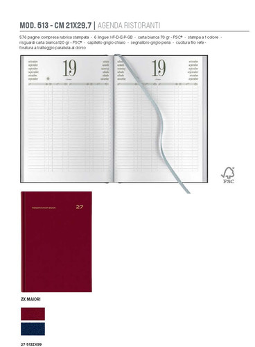 Agenda 21x29 ristoranti - 21x29,7,